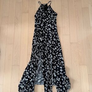 Candies Black and White Sleeveless Floral Maxi Dress